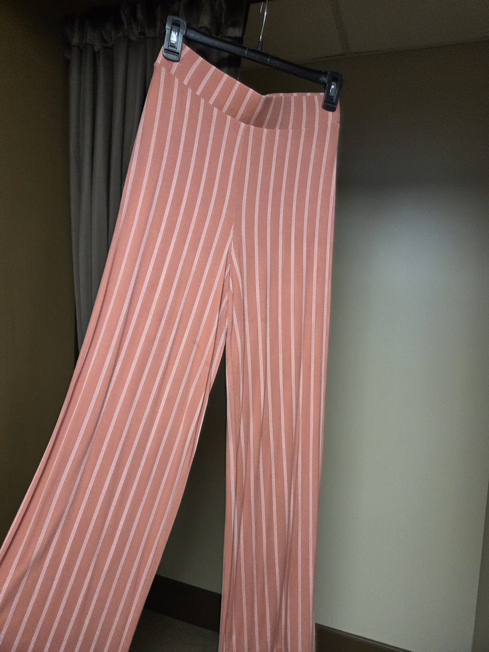 Forever 21 Coral Pink Striped Wide-Leg Pants